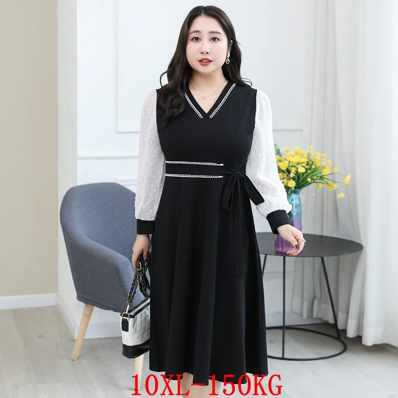 Large women's dress belt big size 6XL 7XL 8xl 9xl 10xl spring and autumn V-Neck long sleeve loose large stretch black dress
Large women's dress belt big size 6XL 7XL 8xl 9xl 10xl spring and autumn V-Neck long sleeve loose large stretch black dress