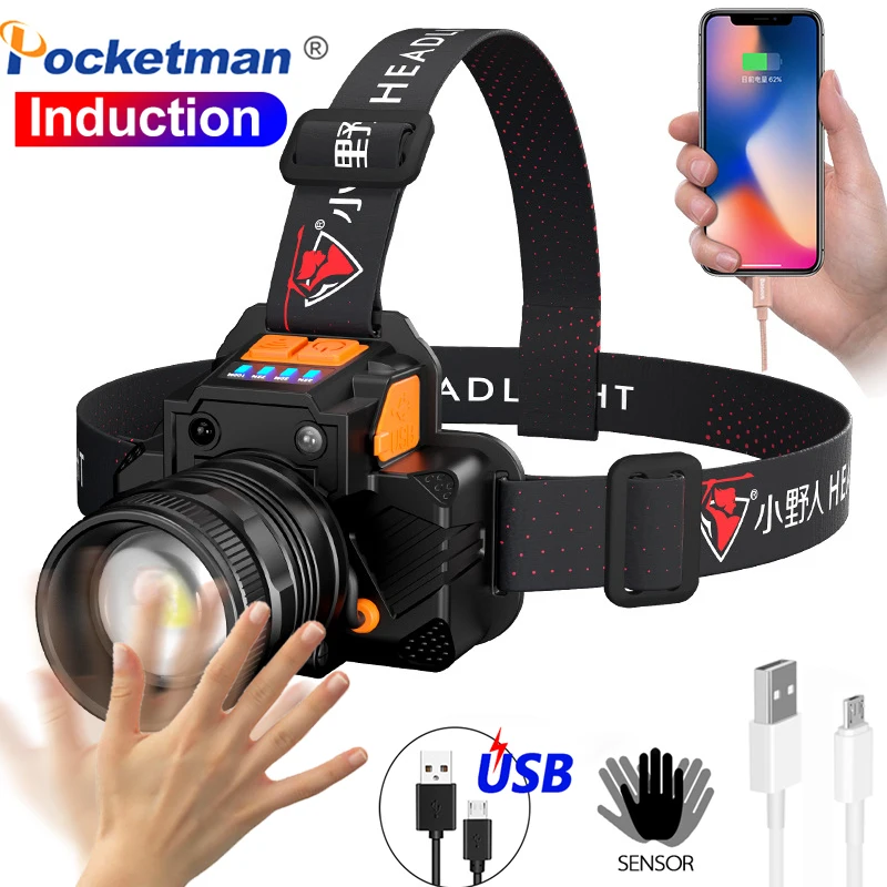 Newest 8000LM T6/L2 Strong Light Zoom Headlight USB Charging Sensor LED Headlamp Outdoor Multi-Function Head Torch Lantern
Newest 8000LM T6/L2 Strong Light Zoom Headlight USB Charging Sensor LED Headlamp Outdoor Multi-Function Head Torch Lantern