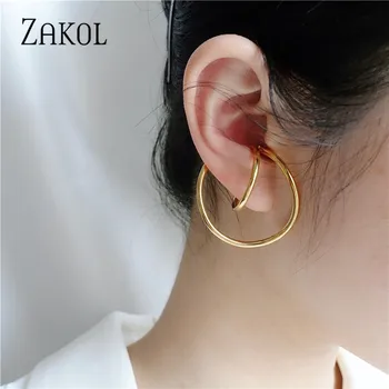 ZAKOL Fashion Circle Shape Gold Color Copper Clip Earrings for Women Girls Simple Party Dinner Dress Ear Jewelry FSEP3015 
ZAKOL Fashion Circle Shape Gold Color Copper Clip Earrings for Women Girls Simple Party Dinner Dress Ear Jewelry FSEP3015
