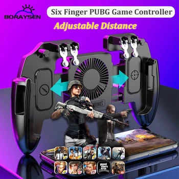 Mobile Joystick Controller for PUBG Gamepad Six Finger Triggers Button Shooting mobile Gamepad With Cooling Fan for IOS Android
Mobile Joystick Controller for PUBG Gamepad Six Finger Triggers Button Shooting mobile Gamepad With Cooling Fan for IOS Android