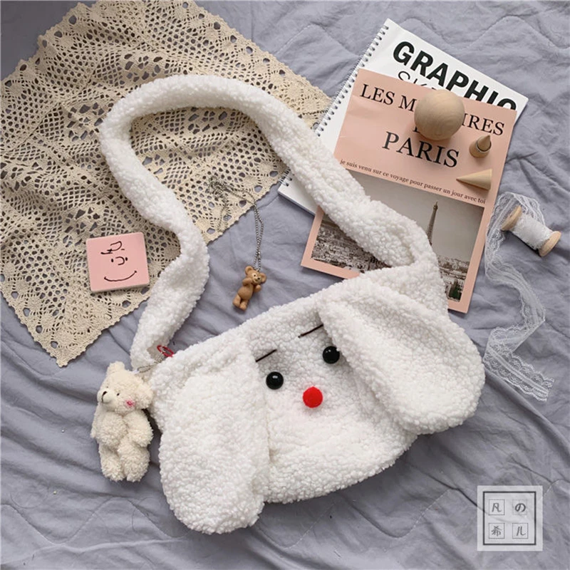 Japanese Cartoon Lolita Shoulder Bag Chic Crossbody Three-Dimensional Rabbit Ears Plush Cute Girl Heart Messenger Soft Girl Bags
Japanese Cartoon Lolita Shoulder Bag Chic Crossbody Three-Dimensional Rabbit Ears Plush Cute Girl Heart Messenger Soft Girl Bags