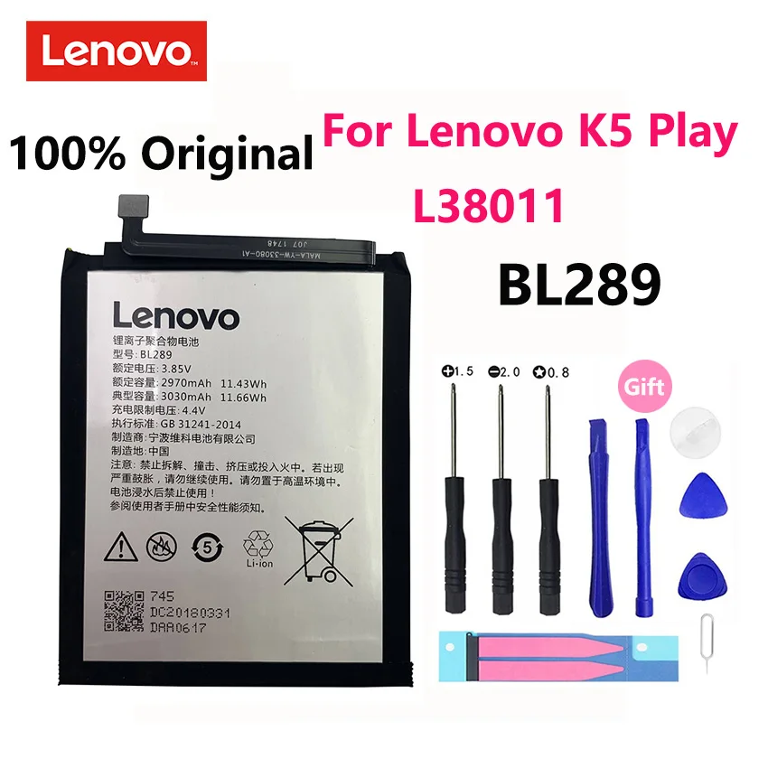 100% Оригинальный 3030 мАч BL289 аккумулятор для Lenovo K5 Play L38011 мобильный телефон сменные