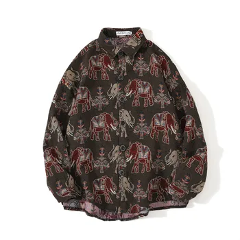 National Style Color Block Elephant Pattern Long Sleeve Shirts Streetwear Harajuku Hip Hop Casual Fashion Loose Tees Shirts Tops 
National Style Color Block Elephant Pattern Long Sleeve Shirts Streetwear Harajuku Hip Hop Casual Fashion Loose Tees Shirts Tops