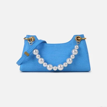 Genuine Leather Lizard Pattern underarm bag Female 2020 Spring Handbag Design Pearl Chain Shoulder Crossbody Bag Retro Baguette
Genuine Leather Lizard Pattern underarm bag Female 2020 Spring Handbag Design Pearl Chain Shoulder Crossbody Bag Retro Baguette