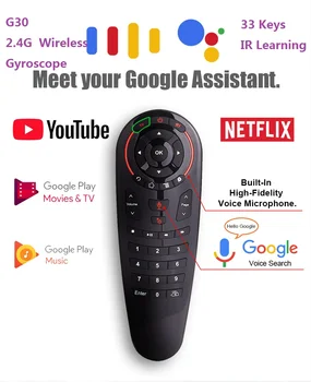 G30 2.4G Gyroscope Wireless Air Mouse 33 Keys IR Learning Smart Voice Remote Control for Android TV Box vs G10 G20
G30 2.4G Gyroscope Wireless Air Mouse 33 Keys IR Learning Smart Voice Remote Control for Android TV Box vs G10 G20