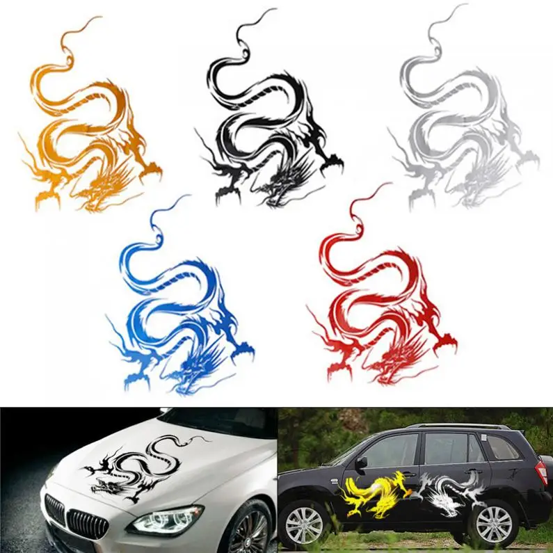 

1 Pc 50CM 5 Colors Creative Dragon Style Totem Car sticker Animal Pattern Personality Car Body / Bumper / Hood / Scratch Sticker