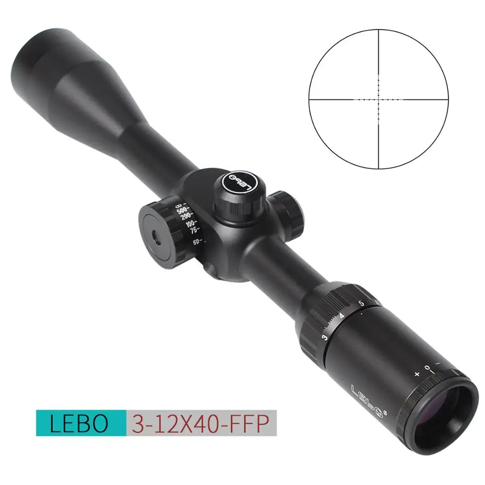 Hunting Riflescope LEBO TC3-12x40 FFP with Mil Dot Reticle for PCP for Airgun fOR Airsoft for Shooting
Hunting Riflescope LEBO TC3-12x40 FFP with Mil Dot Reticle for PCP for Airgun fOR Airsoft for Shooting