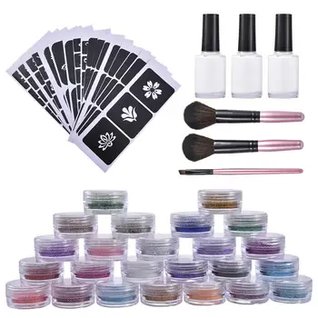24 PCS Colors Glitter Flash Powder For Temporary Tattoo Set With 120 Stencils Template Kids Adult Party Body Painting Art Set
24 PCS Colors Glitter Flash Powder For Temporary Tattoo Set With 120 Stencils Template Kids Adult Party Body Painting Art Set