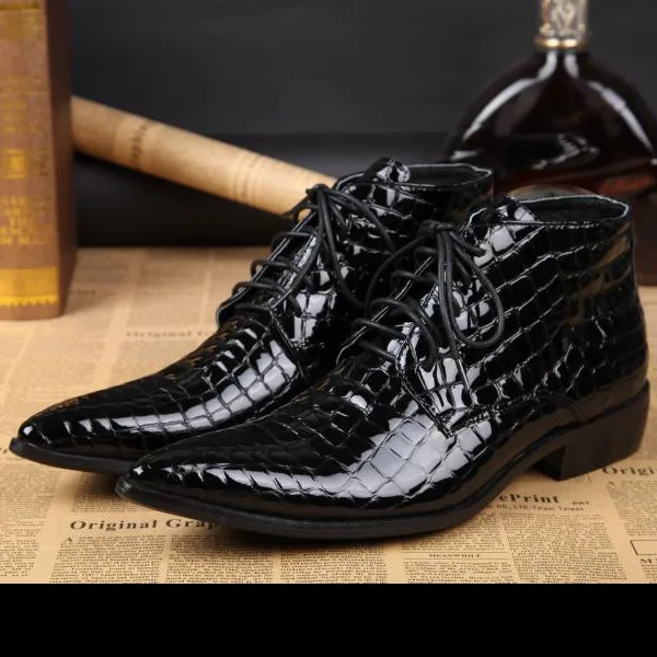 Retro Martin Boots Crocodile Ankle Boots Scarpe Buckle Cow Leather Men's Cool Embossed Cow Leather Pointed Toe Genuine Leather
Retro Martin Boots Crocodile Ankle Boots Scarpe Buckle Cow Leather Men's Cool Embossed Cow Leather Pointed Toe Genuine Leather