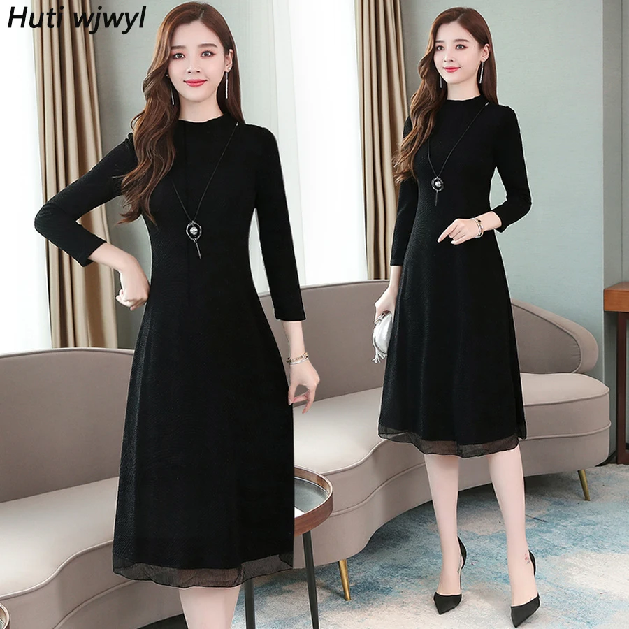 

2024 Vintage Black Bodycon Sexy Chic Prom Midi Dress Autumn Winter Solid Long Sleeve Evening Dress Elegant Women Party Vestidos