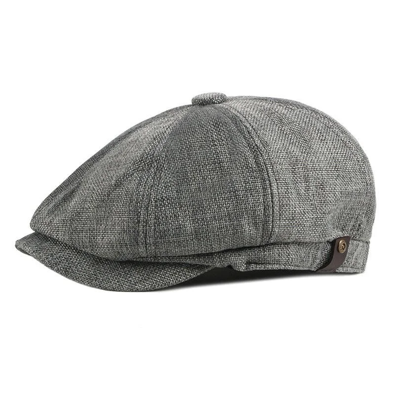 

2021 NEW Newsboy Cap Men Spring Summer Octagonal Hat For Male British Herringbone Flat Caps Retro Eight blade Hats Breathable