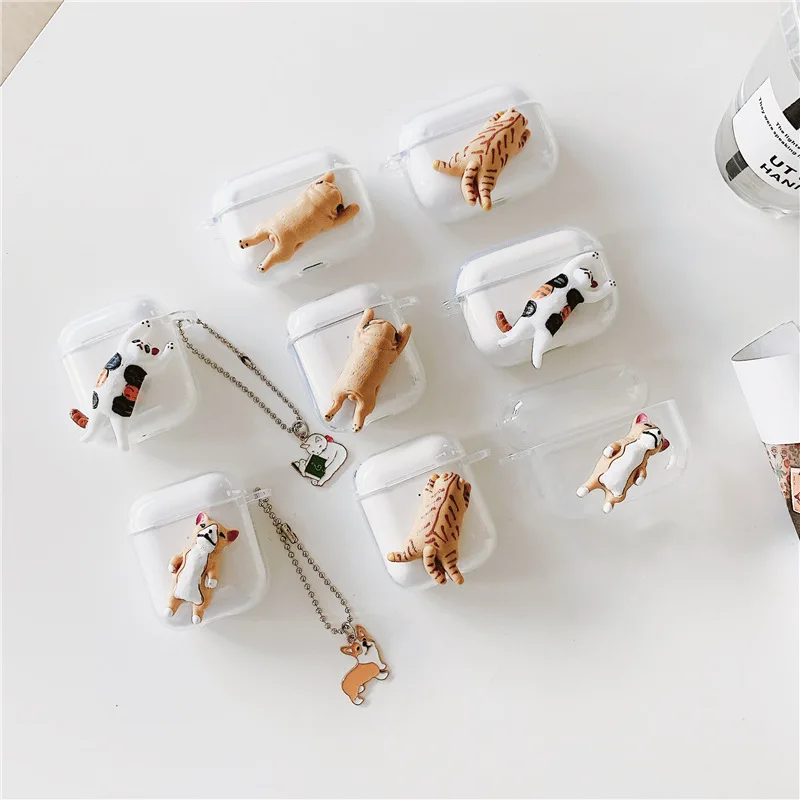 For AirPod 1 2 Cute Cartoon Animal Dog Cat Soft Silicone Clear Transparent Cases For Airpods Pro Case Cover Funda + Keychain
For AirPod 1 2 Cute Cartoon Animal Dog Cat Soft Silicone Clear Transparent Cases For Airpods Pro Case Cover Funda + Keychain