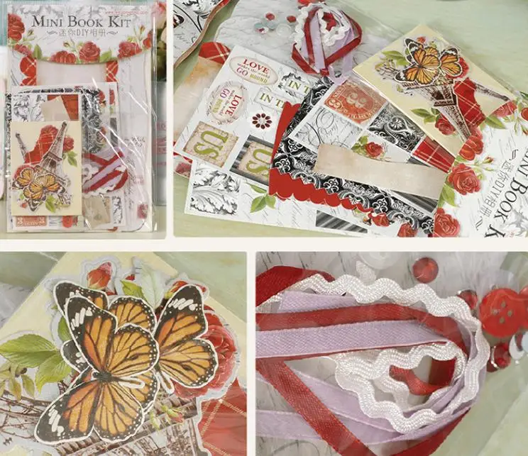 Diy Mini Photo Album Frame Butterfly Design Scrapbook Portable Card | Дом и сад