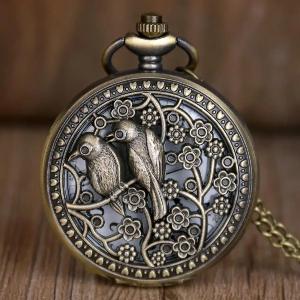 Top Brand Vintage Bronze Antique Tow Bird Quartz Pocket Watch Hollow Retro Watch Fob Chain Pendant for Men Women TD2141
Top Brand Vintage Bronze Antique Tow Bird Quartz Pocket Watch Hollow Retro Watch Fob Chain Pendant for Men Women TD2141