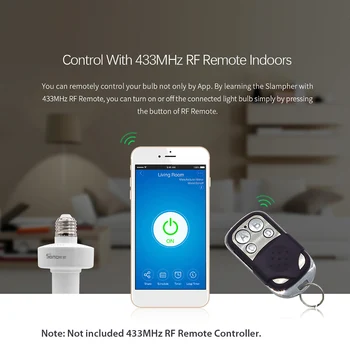 

Sonoff Slampher RF E27 LED Bulb Holder RF & WiFi Lamp Socket RF Remote Control Timing Work with Smart Google Home Nest Alexa