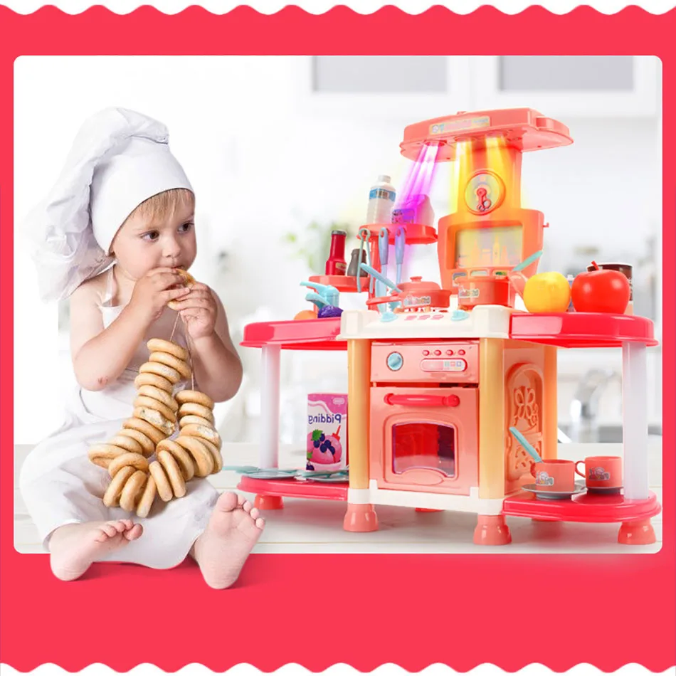 New Kids Kitchen Toy Simulation Kitchen Toy Light/Music Dinnerware Pretend Play Cooking Table Set Children Gift cozinha infantil
New Kids Kitchen Toy Simulation Kitchen Toy Light/Music Dinnerware Pretend Play Cooking Table Set Children Gift cozinha infantil