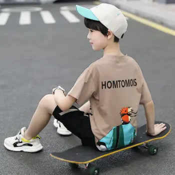 Two piece cotton boys' suit new summer short sleeve children's net red
Two piece cotton boys' suit new summer short sleeve children's net red