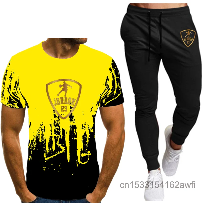 Summer 2020 new set combination, sports suit, leisure suit, men's clothes T-shirt + sports pants combination set Summer 2020 new set combination, sports suit, leisure suit, men's clothes T-shirt + sports pants combination set