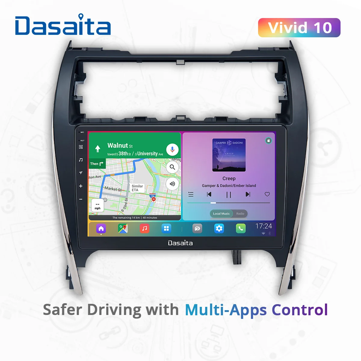 Dasaita Vivid для Toyota Camry 2012 2013 2014 (версия для США и Среднего Востока), автомобильная интеллектуальная система Carplay, Android Auto 1280*720, стерео
Dasaita Vivid для Toyota Camry 2012 2013 2014 (версия для США и Среднего Востока), автомобильная интеллектуальная система Carplay, Android Auto 1280*720, стерео