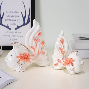 2 Handmade Fish Statues Porcelain Art Piece Collectible Animal Sculpture Cute Goldfish Figurine Decoration Home Hotel Restaurant
2 Handmade Fish Statues Porcelain Art Piece Collectible Animal Sculpture Cute Goldfish Figurine Decoration Home Hotel Restaurant