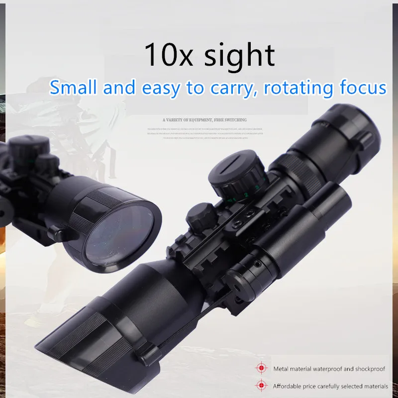 M9 3-10x42EG Tactical Optics Reflex Sight Riflescope Picatinny Weaver Mount Red Green Dot Hunting Scopes with Laser | Спорт и