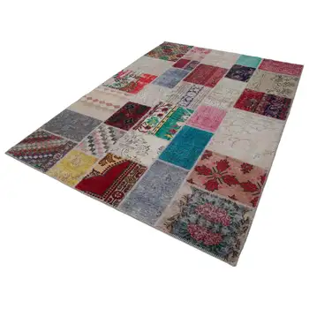 204x296 Cm Multicolor Handmade Patchwork Rug-7x10 Ft 
204x296 Cm Multicolor Handmade Patchwork Rug-7x10 Ft