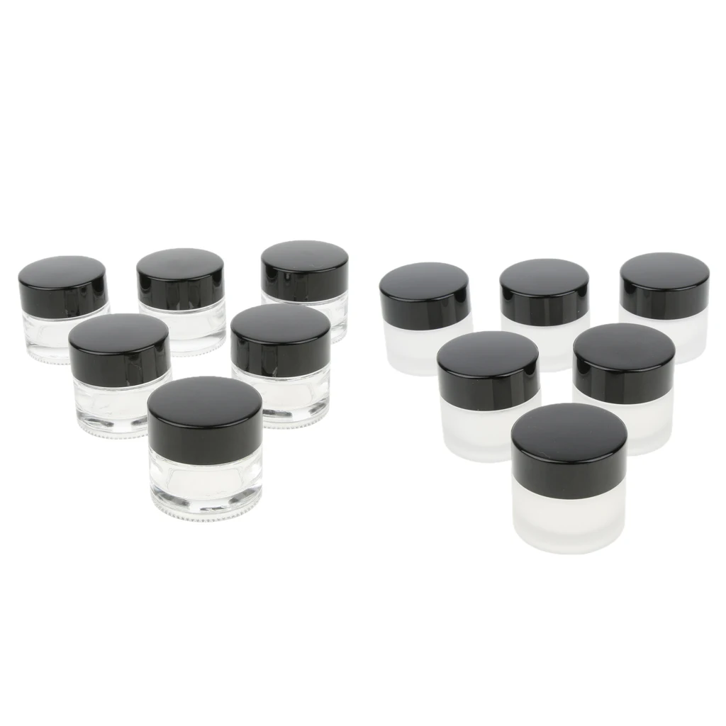 6/set 10g Clear Glass Jar with Lid Travel Bottles Kit Compact Storage 6/set 10g Clear Glass Jar with Lid Travel Bottles Kit Compact Storage