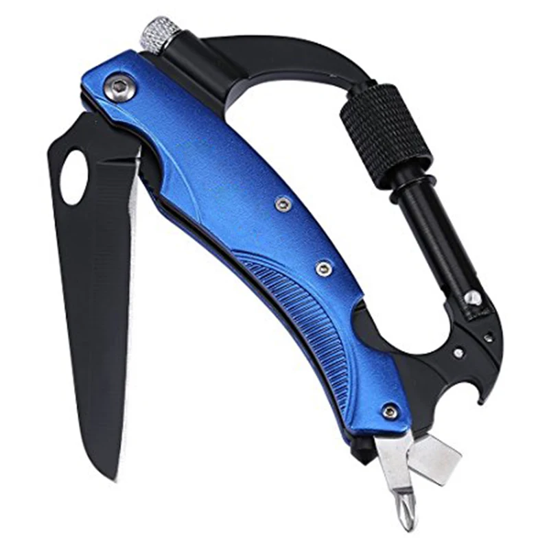 8-in-1 Carabiner Keychain Clip with LED Flashlight EDC Survival Gear Tool for Camping Hiking FDX99
8-in-1 Carabiner Keychain Clip with LED Flashlight EDC Survival Gear Tool for Camping Hiking FDX99