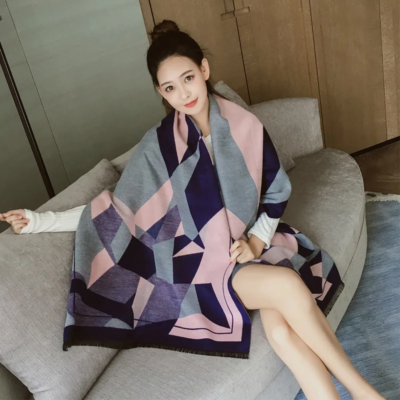 Autumn and Winter New Large Shawl Korean Dual-purpose Warm Geometric Printing Imitation Cashmere Long Thickened Scarf
Autumn and Winter New Large Shawl Korean Dual-purpose Warm Geometric Printing Imitation Cashmere Long Thickened Scarf