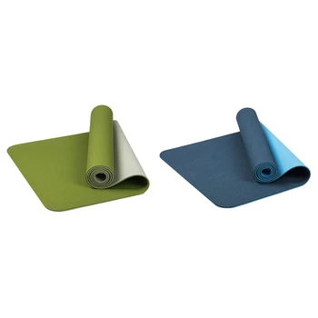 2 Pcs 6Mm Tpe Two-Color Non-Slip Yoga Mat Sports Mat 183X61Cm Gym Home Fitness Tasteless Mat, Green & Blue
2 Pcs 6Mm Tpe Two-Color Non-Slip Yoga Mat Sports Mat 183X61Cm Gym Home Fitness Tasteless Mat, Green & Blue