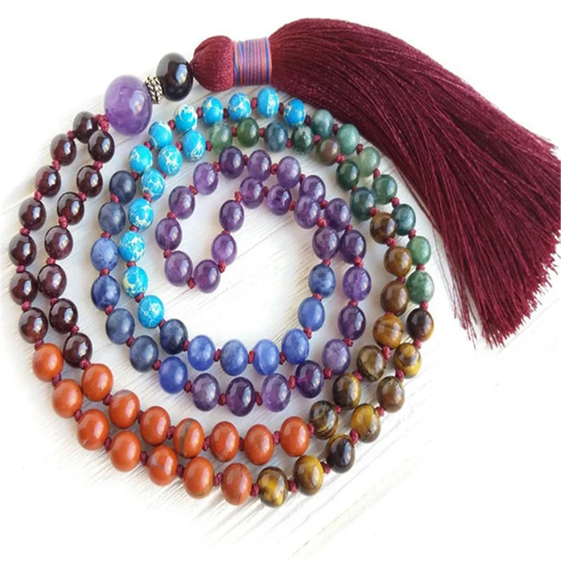 8mm 7 Chakras Stone 108 Beads Handmade Tassel Necklace Yoga Yoga Mala Japa Buddhist Mala Religious Spiritua Retro Spirituality
8mm 7 Chakras Stone 108 Beads Handmade Tassel Necklace Yoga Yoga Mala Japa Buddhist Mala Religious Spiritua Retro Spirituality