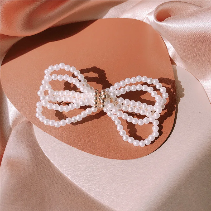 Women Elegant Fashion Bowknot Hair Clip Headdress Crystal Pearl Diamond Spring Clip Hairpin Headwear Hari Accessories
Women Elegant Fashion Bowknot Hair Clip Headdress Crystal Pearl Diamond Spring Clip Hairpin Headwear Hari Accessories