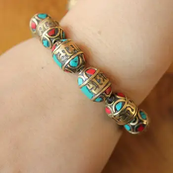 BD193 Nepal Handmade Beads Tibetan Six Words Mantra Loose Beads Brass Inlaid Colorful Stone Beads For Jewelry Making 5 PCS Lot
BD193 Nepal Handmade Beads Tibetan Six Words Mantra Loose Beads Brass Inlaid Colorful Stone Beads For Jewelry Making 5 PCS Lot