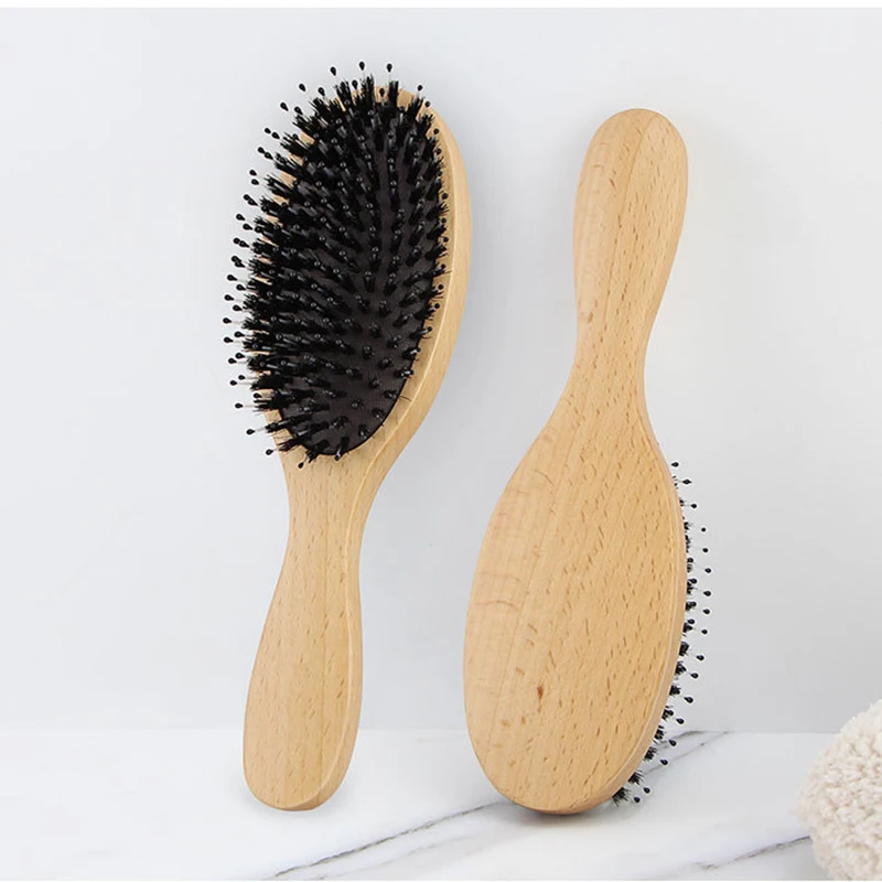 Hot Sale Natural Boar Bristle Hairbrush With Wooden Handle Anti-Static Hair Scalp Paddle Hair Brush Gasbag Massage Comb
Hot Sale Natural Boar Bristle Hairbrush With Wooden Handle Anti-Static Hair Scalp Paddle Hair Brush Gasbag Massage Comb