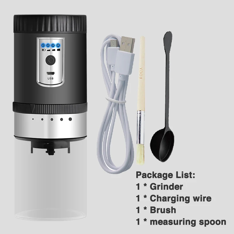 electric coffee grinder rechargeable ceramic burr Automatic mill adjustable 5 grind settings suitable for kinds of brew method
electric coffee grinder rechargeable ceramic burr Automatic mill adjustable 5 grind settings suitable for kinds of brew method