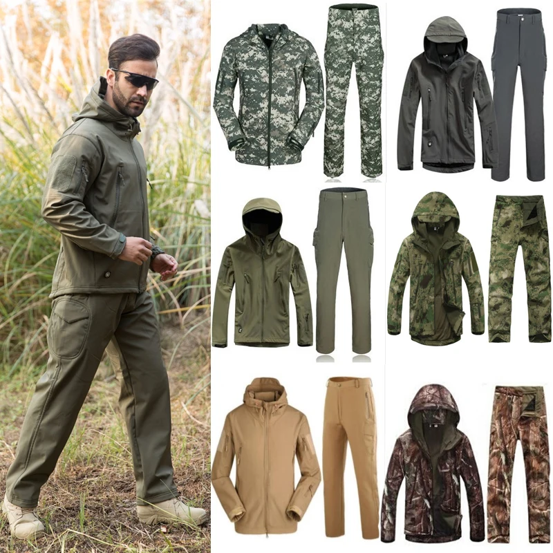 1Set Men Winter Hunting Ghillie Suit Military Army Soft Shell Fleece Jackets + Pants for Tactical Hiking Hunting Fishing Clothes
1Set Men Winter Hunting Ghillie Suit Military Army Soft Shell Fleece Jackets + Pants for Tactical Hiking Hunting Fishing Clothes