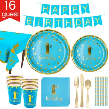 151pcs/set Gilding Kids One Year Birthday Paper Cup Plate Napkins Blue Tableware for Gender Reveal Party Decor Supplies
151pcs/set Gilding Kids One Year Birthday Paper Cup Plate Napkins Blue Tableware for Gender Reveal Party Decor Supplies