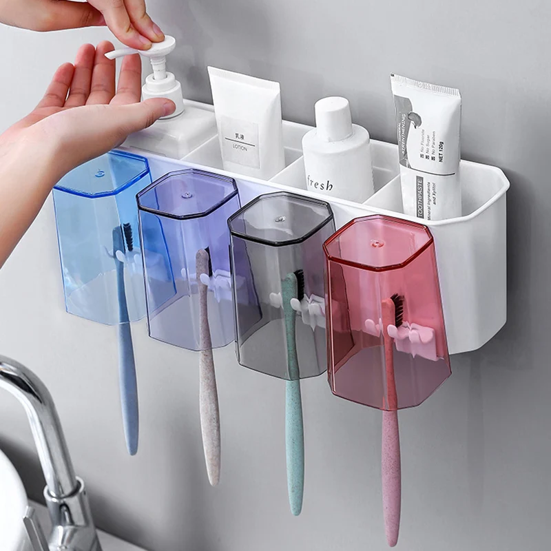 Toothbrush Rack Organizer Wall Mounted Toothbrush Holder And Cup Holder Toothpaste Squeezer Tooth Holder Bathroom Accessories
Toothbrush Rack Organizer Wall Mounted Toothbrush Holder And Cup Holder Toothpaste Squeezer Tooth Holder Bathroom Accessories