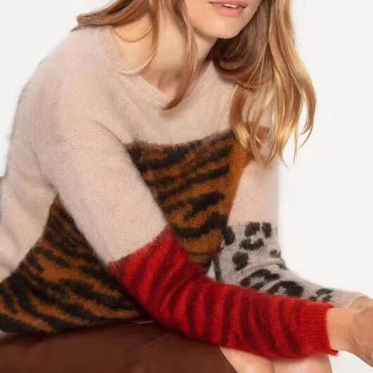 High Quality Women/Ladies 2019 New Wool & Cashmere Animal Striped Round Neck Long Sleeve Sweater Pullover Top
High Quality Women/Ladies 2019 New Wool & Cashmere Animal Striped Round Neck Long Sleeve Sweater Pullover Top