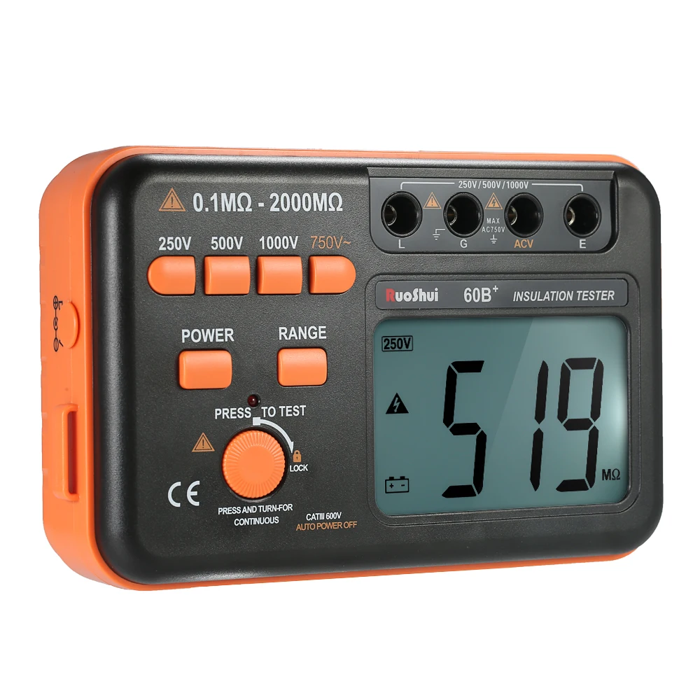 Manual Range Insulation Meter Resistance Meters Ground Tester Megohmmeter 250V / 500V / 1000V Voltmeter Insulation Tester
Manual Range Insulation Meter Resistance Meters Ground Tester Megohmmeter 250V / 500V / 1000V Voltmeter Insulation Tester