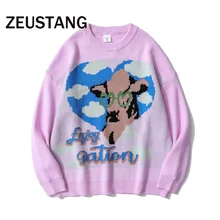 Zeustang Fashion Streetwear Harajuku Sweaters Knitted Cartoon Pullover Jumpers Sweater Hip Hop Casual Loose Outerwear Tops 
Zeustang Fashion Streetwear Harajuku Sweaters Knitted Cartoon Pullover Jumpers Sweater Hip Hop Casual Loose Outerwear Tops