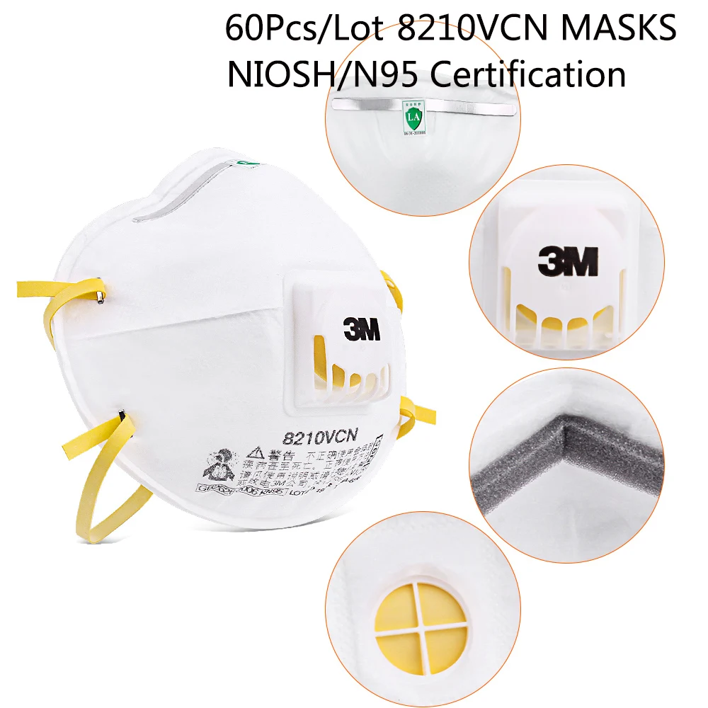 60pcs/Lot N95/KN95 Anti Dust Mouth Face Mask Dustproof Anti PM2.5 Protection Mask With Filter Health Care Anti-fog Masks 8210VCN
60pcs/Lot N95/KN95 Anti Dust Mouth Face Mask Dustproof Anti PM2.5 Protection Mask With Filter Health Care Anti-fog Masks 8210VCN