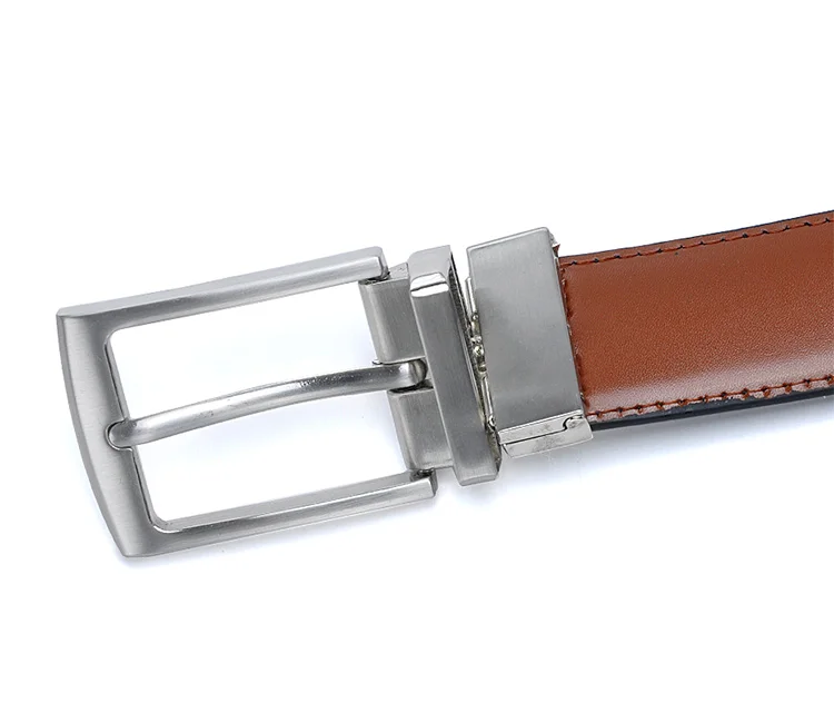 Genuine Leather Double Sided Reversible Buckle Belts For Men Genuine Leather Double Sided Reversible Buckle Belts For Men