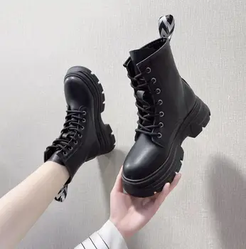 Women Motorcycle Boots Wedges Female Lace Up Platforms Spring Black Leather Oxford Shoes Woman 2020 Botas Mujer
Women Motorcycle Boots Wedges Female Lace Up Platforms Spring Black Leather Oxford Shoes Woman 2020 Botas Mujer