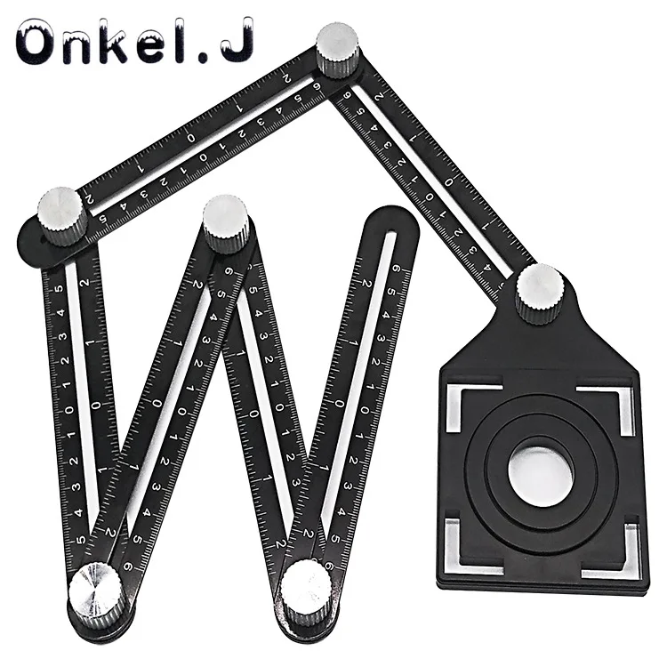 Six-Fold Ruler Aluminum Alloy Tile Hole Locator Mud Shop Paste Floor Tile Glass Vientiane Universal Punching Tool
Six-Fold Ruler Aluminum Alloy Tile Hole Locator Mud Shop Paste Floor Tile Glass Vientiane Universal Punching Tool