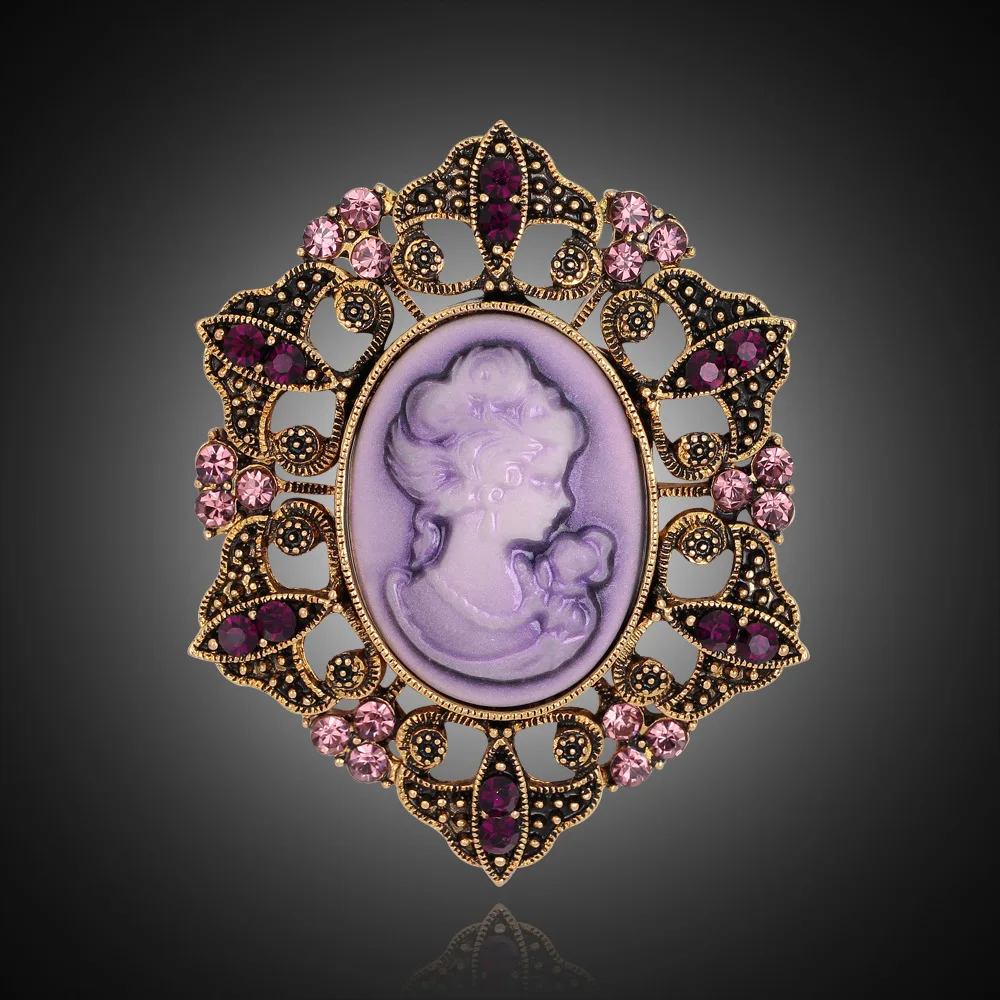 Vintage Brooches for Women Elegant Purple color Beauty Head Cameo Brooch Crystal for Female Retro Party Jewelry Brooches AF043
Vintage Brooches for Women Elegant Purple color Beauty Head Cameo Brooch Crystal for Female Retro Party Jewelry Brooches AF043