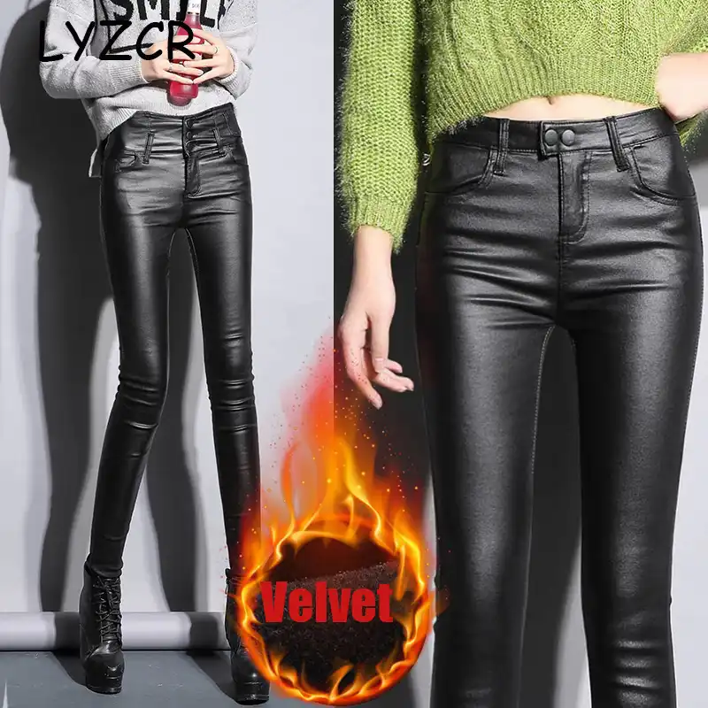faux leather jeans womens