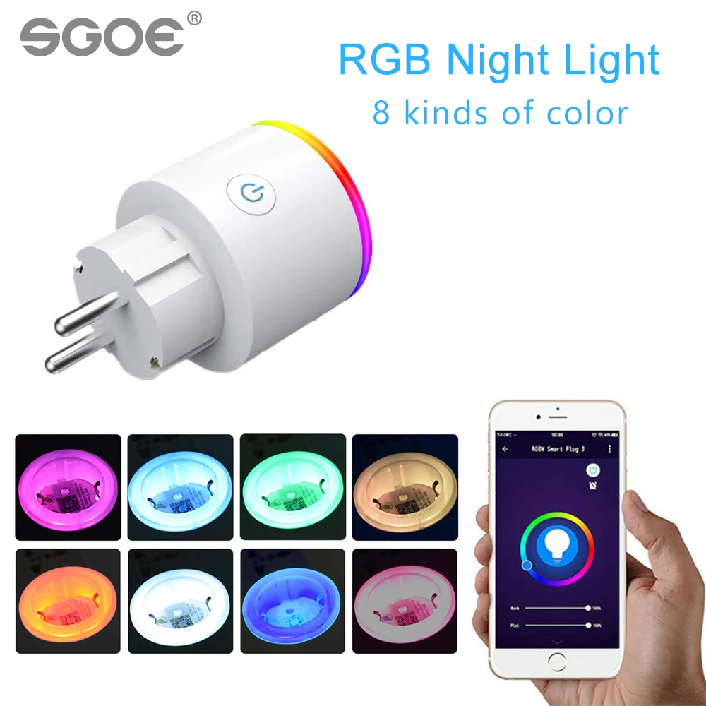 RGB EU light wifi Smart plug Smart Socket Smart Life App wireless wifi power outlet with Google Home amazon Alexa Voice Control
RGB EU light wifi Smart plug Smart Socket Smart Life App wireless wifi power outlet with Google Home amazon Alexa Voice Control