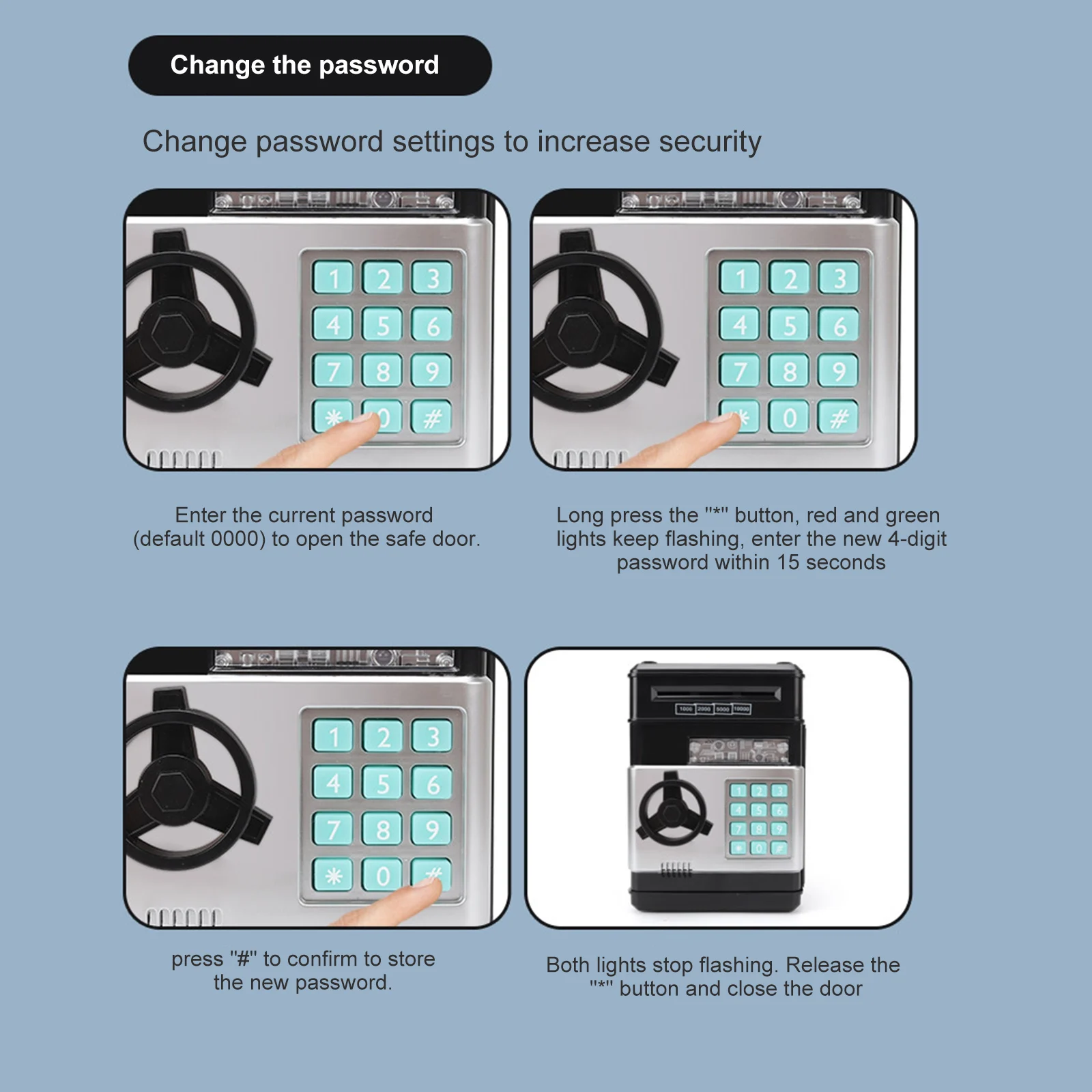 Generic Electronic Piggy Mini ATM Pword Money Box Cash Coins Saving Box