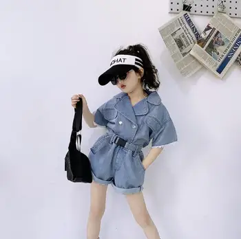 2020 new girls 2 pcs denim set fashion shirt+shorts summer girls suit 4-10t F183 
2020 new girls 2 pcs denim set fashion shirt+shorts summer girls suit 4-10t F183